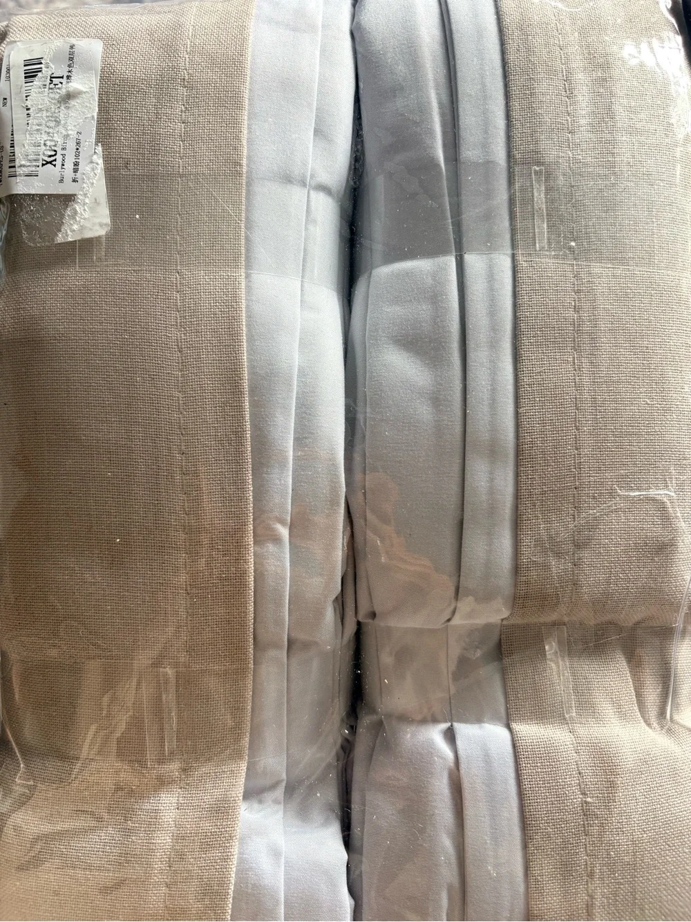 New Burlywood Birch Pinch Pleated 105 Inch Linen Blackout Curtains 2 Panels
